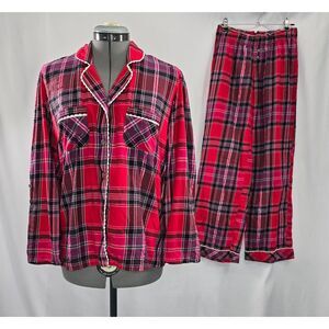 Victoria's Secret Red Label Pink & Red Plaid Pajama PJ Set SZ Small Short Petite